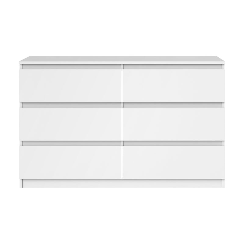 Oikiture 6 Chest of Drawers Lowboy Dresser Table Bedroom White