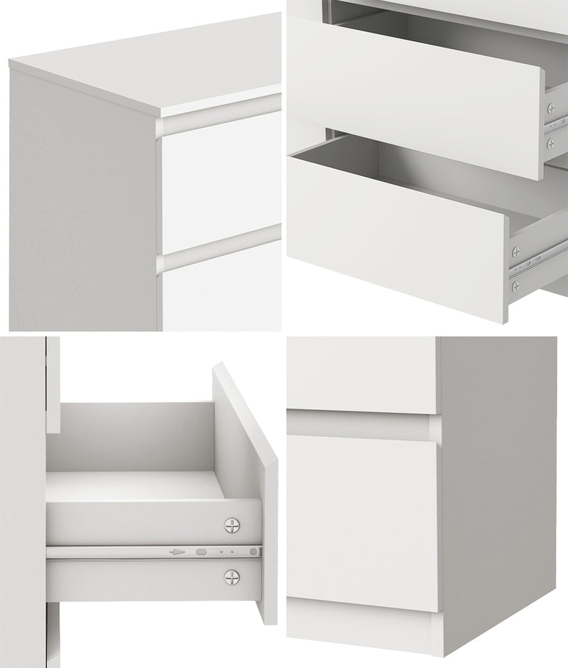 Oikiture 6 Chest of Drawers Lowboy Dresser Table Bedroom White
