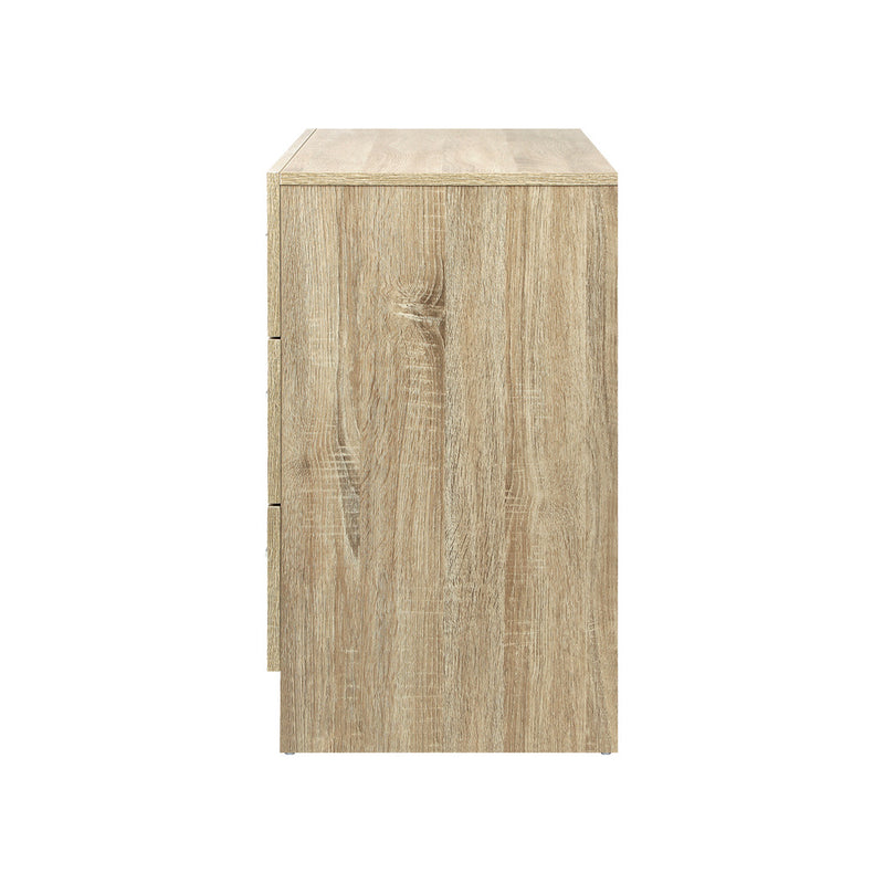 Oikiture 6 Chest of Drawers Aluminum Handles Wooden