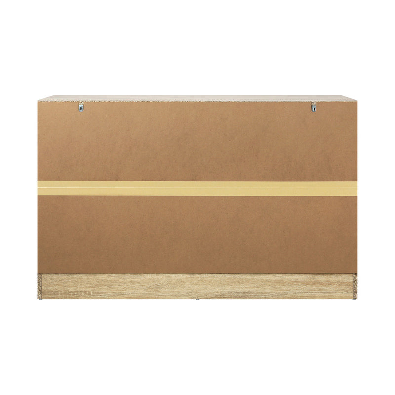 Oikiture 6 Chest of Drawers Aluminum Handles Wooden