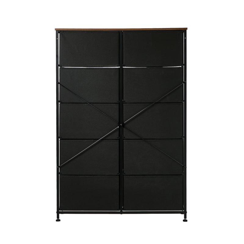 Oikiture 10 Chest of Drawers Fabric Cabinet Tower Tallboy Dresser