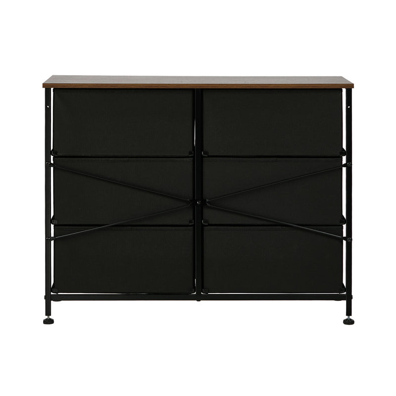 Oikiture 6 Chest of Drawers Fabric Storage Cabinet Lowboy Organizer