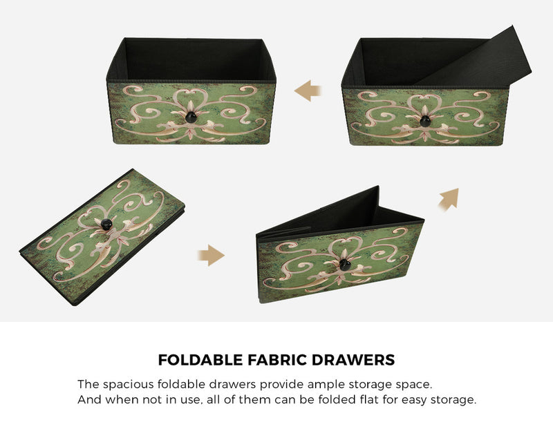 Oikiture 6 Chest of Drawers Fabric Storage Cabinet Lowboy Organizer