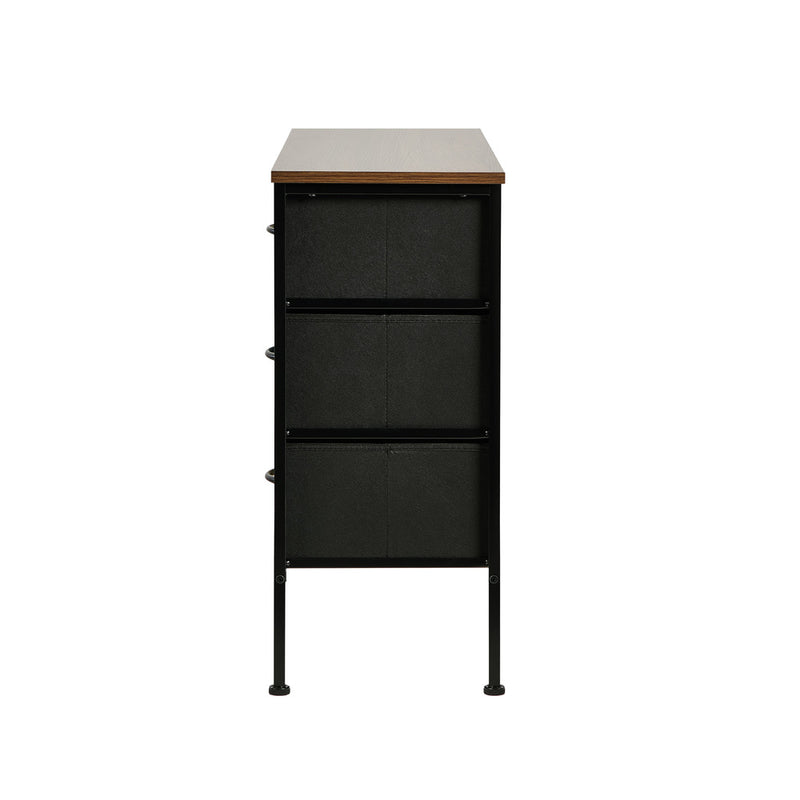 Oikiture Lowboy 5 Chest Of Drawers Cabinet Retro