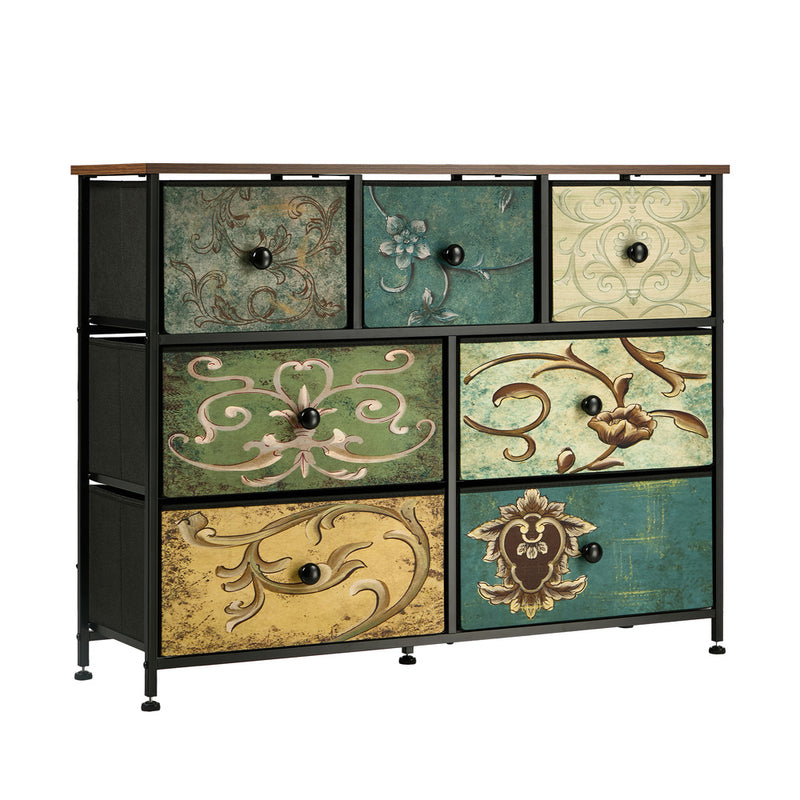 Oikiture 7 Chest of Drawers Fabric Storage Cabinet Dresser Lowboy