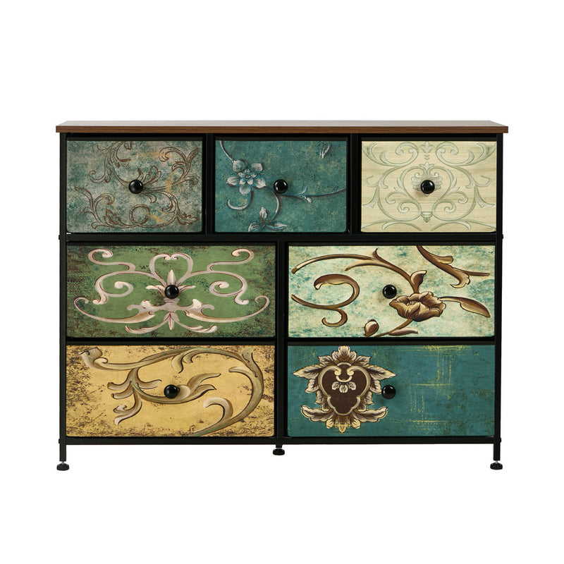 Oikiture 7 Chest of Drawers Fabric Storage Cabinet Dresser Lowboy