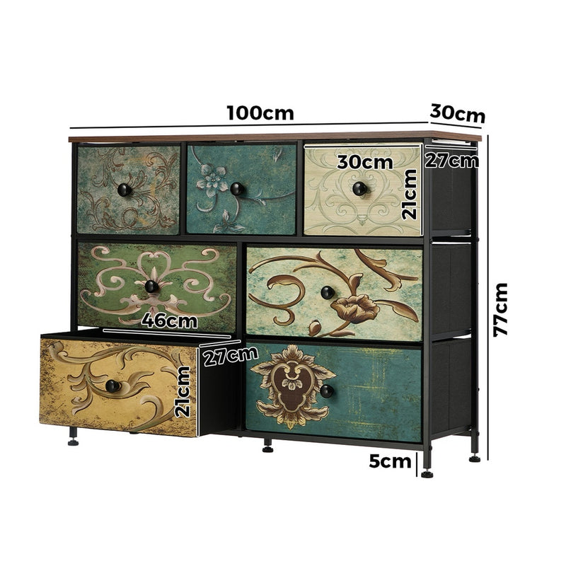 Oikiture 7 Chest of Drawers Fabric Storage Cabinet Dresser Lowboy