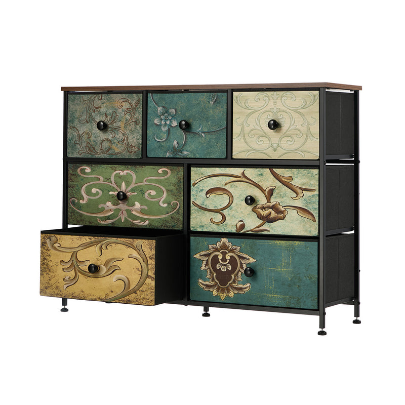 Oikiture 7 Chest of Drawers Fabric Storage Cabinet Dresser Lowboy
