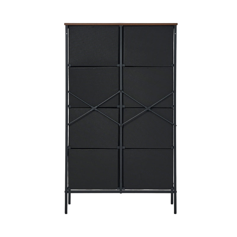 Oikiture 8 Chest of Drawers Fabric Tallboy Retro Vintage