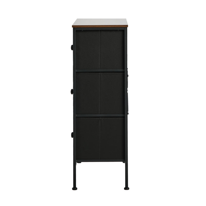 Oikiture 6 Chest Of Drawers Retro Tallboy Dresser Foldable Fabric