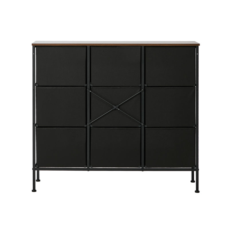 Oikiture 9 Chest Of Drawers Retro Tallboy Dresser Foldable Fabric