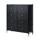 Oikiture 8 Chest of Drawers PU Fabric Black