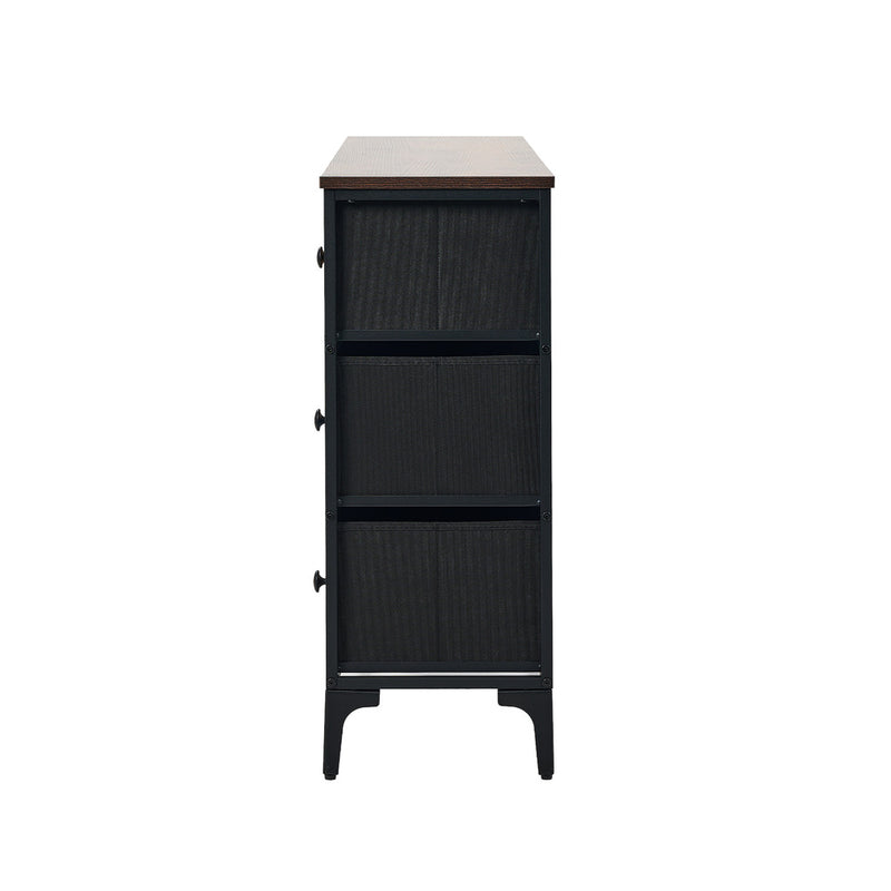 Oikiture 8 Chest of Drawers Fabric Retro Vintage Multi-colour