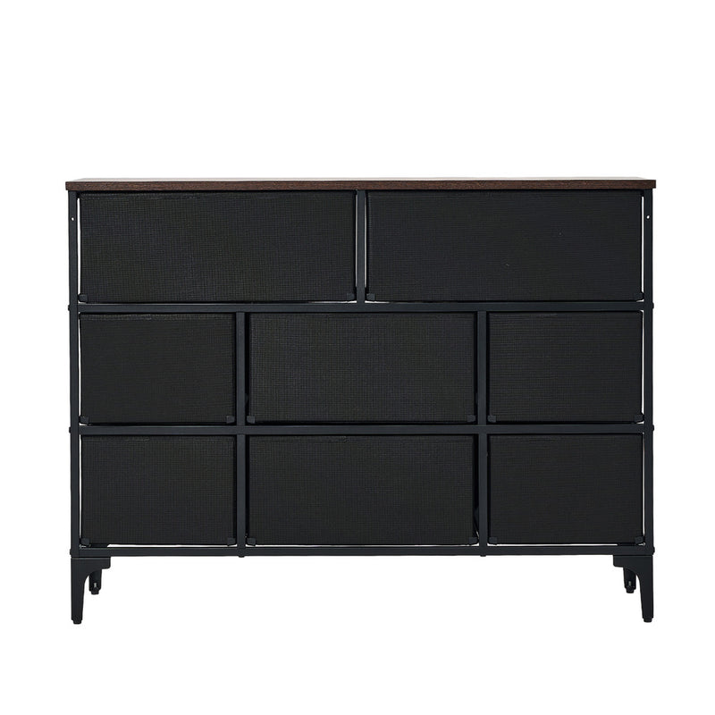 Oikiture 8 Chest of Drawers Fabric Retro Vintage Multi-colour