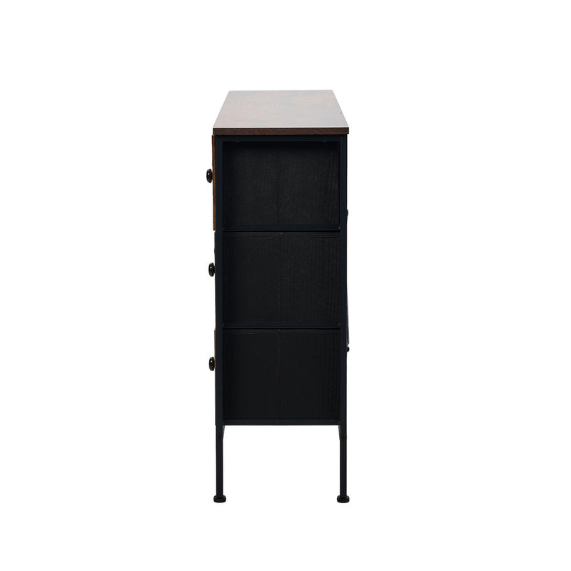 Oikiture 6 Chest of Drawers Rattan Fabric Dresser Tallboy
