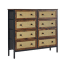 Oikiture 8 Chest of Drawers Rattan Fabric Dresser Tallboy