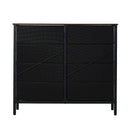 Oikiture 8 Chest of Drawers Rattan Fabric Dresser Tallboy