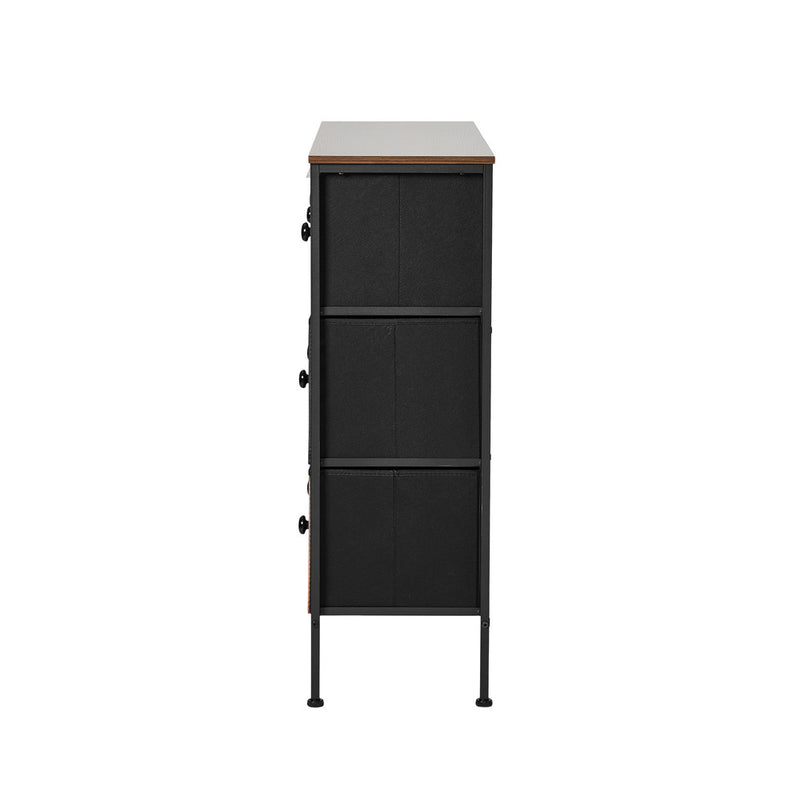 Oikiture 9 Chest Of Drawers Retro Tallboy Printed Foldable Fabric