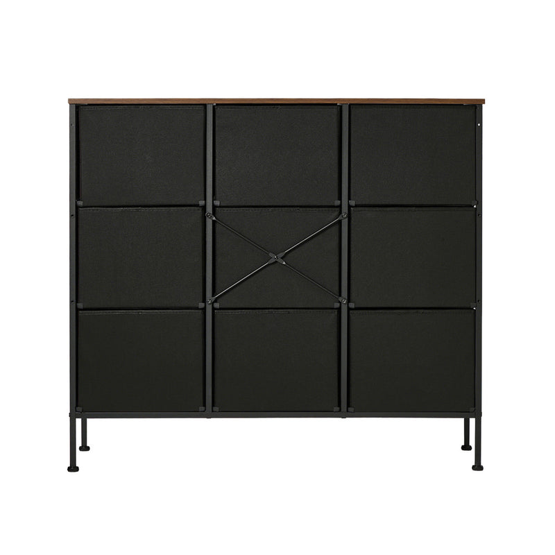 Oikiture 9 Chest Of Drawers Retro Tallboy Printed Foldable Fabric