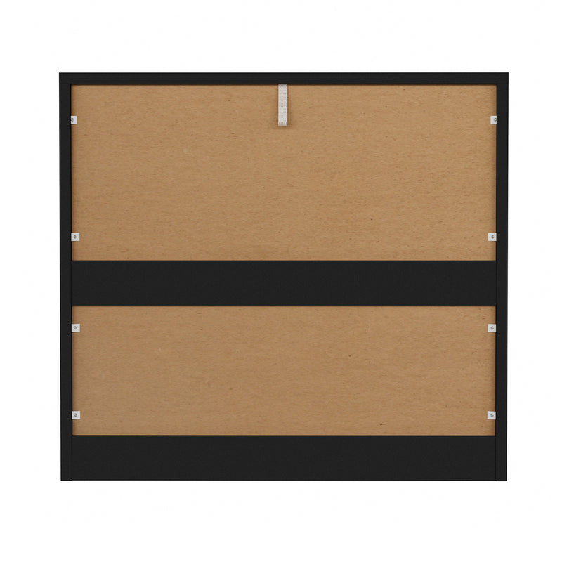 Oikiture 3 Chest of Drawers Lowboy Dresser Table Black