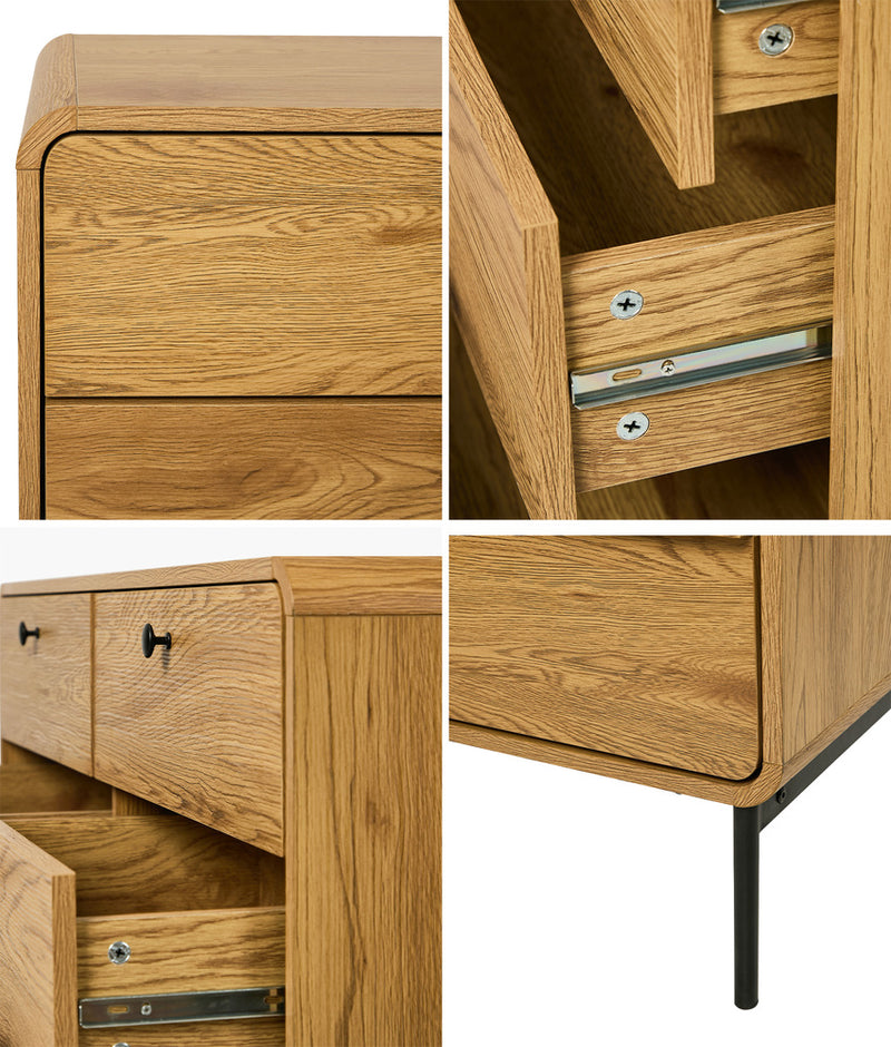 Oikiture 6 Chest of Drawers Tallboy Storage Cabinet Dresser Natural