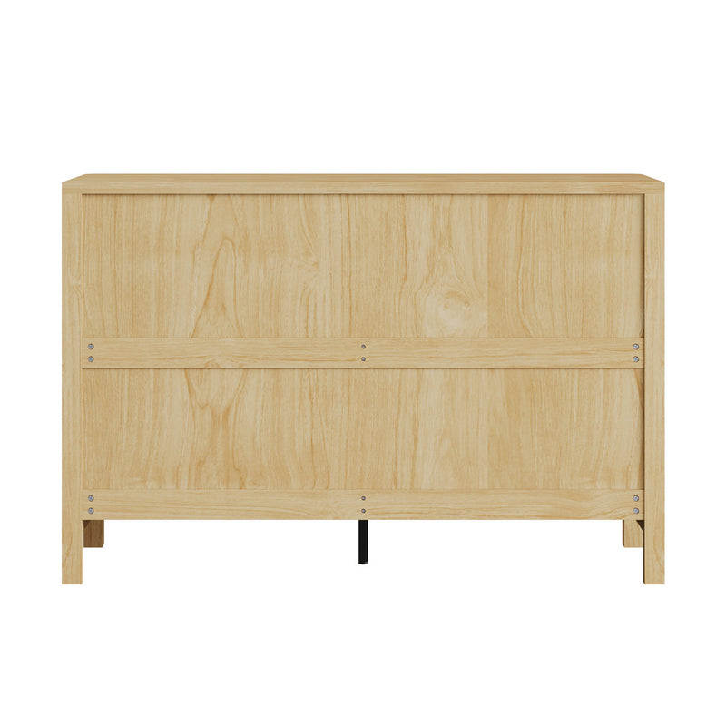 Oikiture 6 Chest of Drawers Dresser Tallboy Storage Cabinet Natural