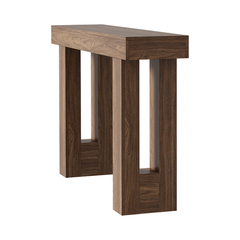Oikiture Console Table Rack Walnut