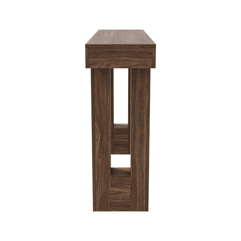 Oikiture Console Table Rack Walnut