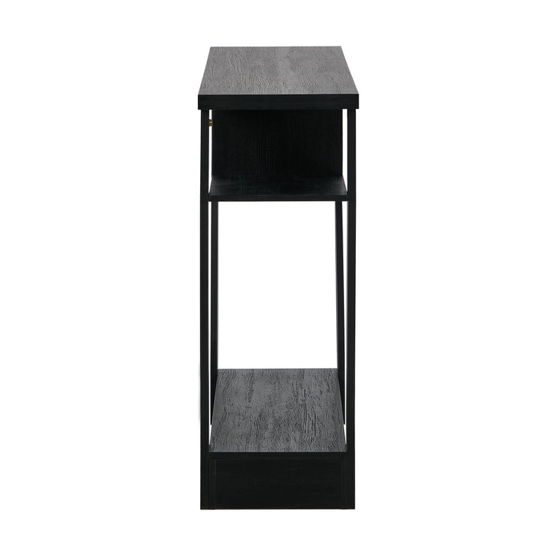 Oikiture Console Table 1 Drawer Hallway Storage Shelf Side Desk Black