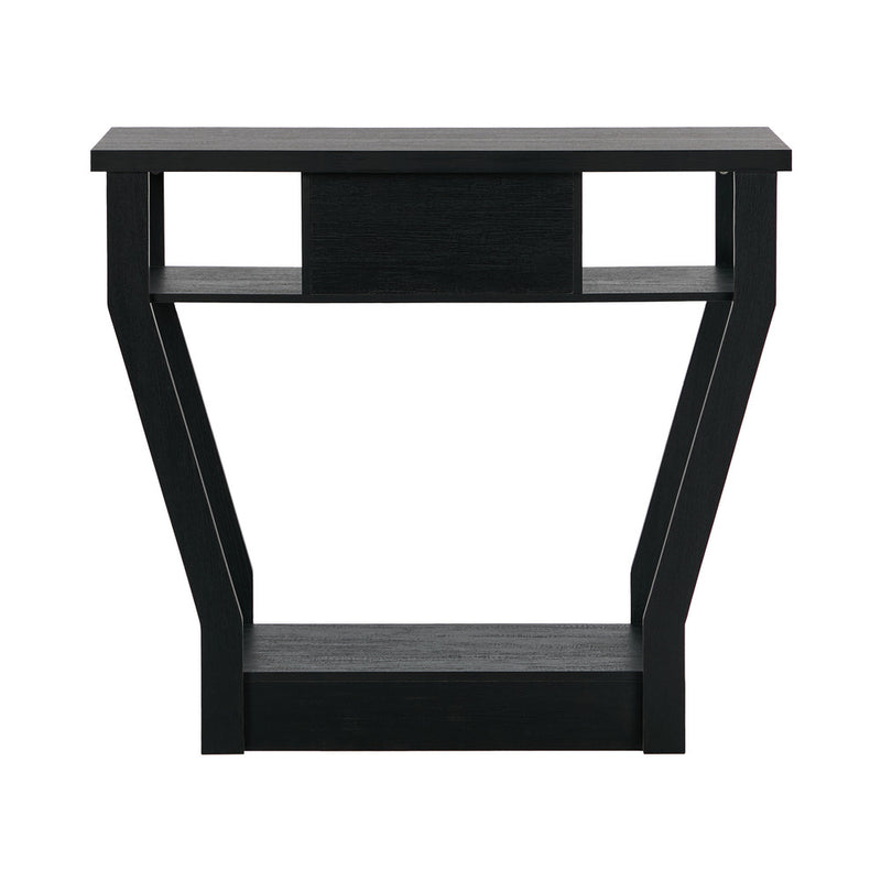 Oikiture Console Table 1 Drawer Hallway Storage Shelf Side Desk Black