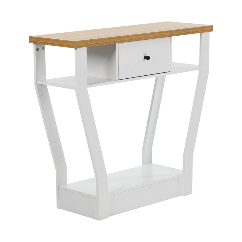 Oikiture Console Table 1 Drawer Hallway Storage Shelf Side Desk WH&WD