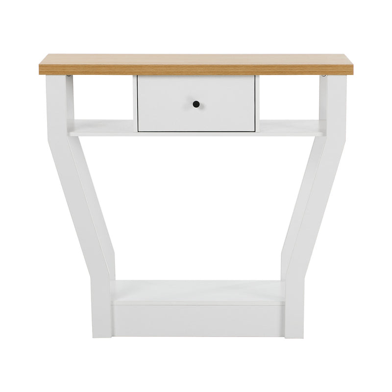 Oikiture Console Table 1 Drawer Hallway Storage Shelf Side Desk WH&WD