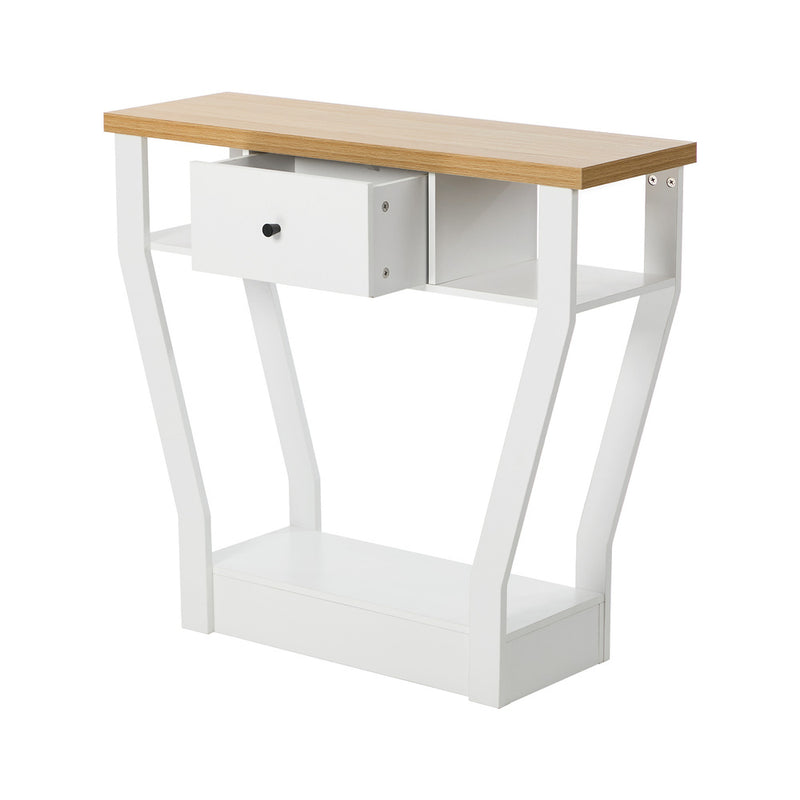 Oikiture Console Table 1 Drawer Hallway Storage Shelf Side Desk WH&WD