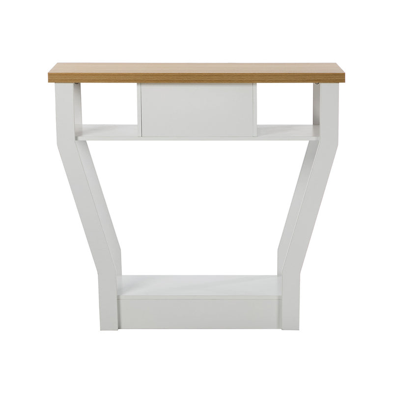 Oikiture Console Table 1 Drawer Hallway Storage Shelf Side Desk WH&WD