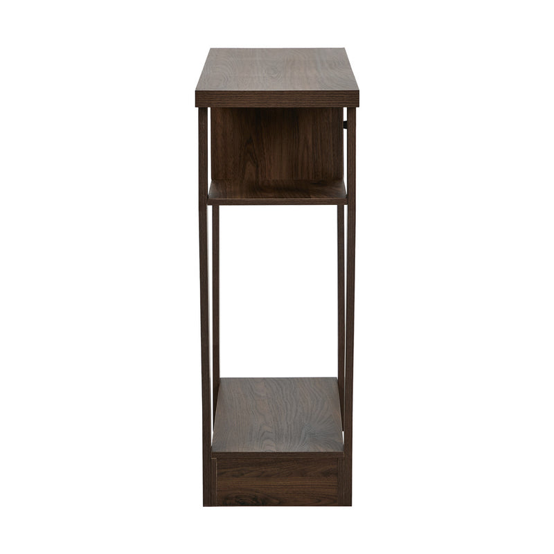 Oikiture Console Table 1 Drawer Hallway Storage Shelf Side Desk Walnut