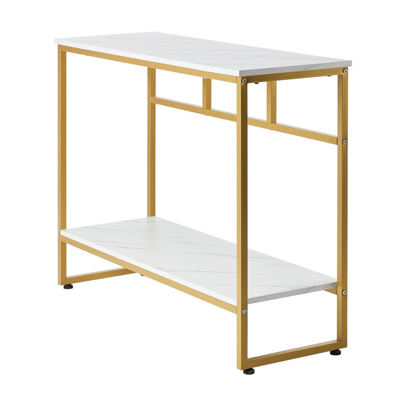 Oikiture Console Table Hallway Marble Effect Metal Table Display WH&GD