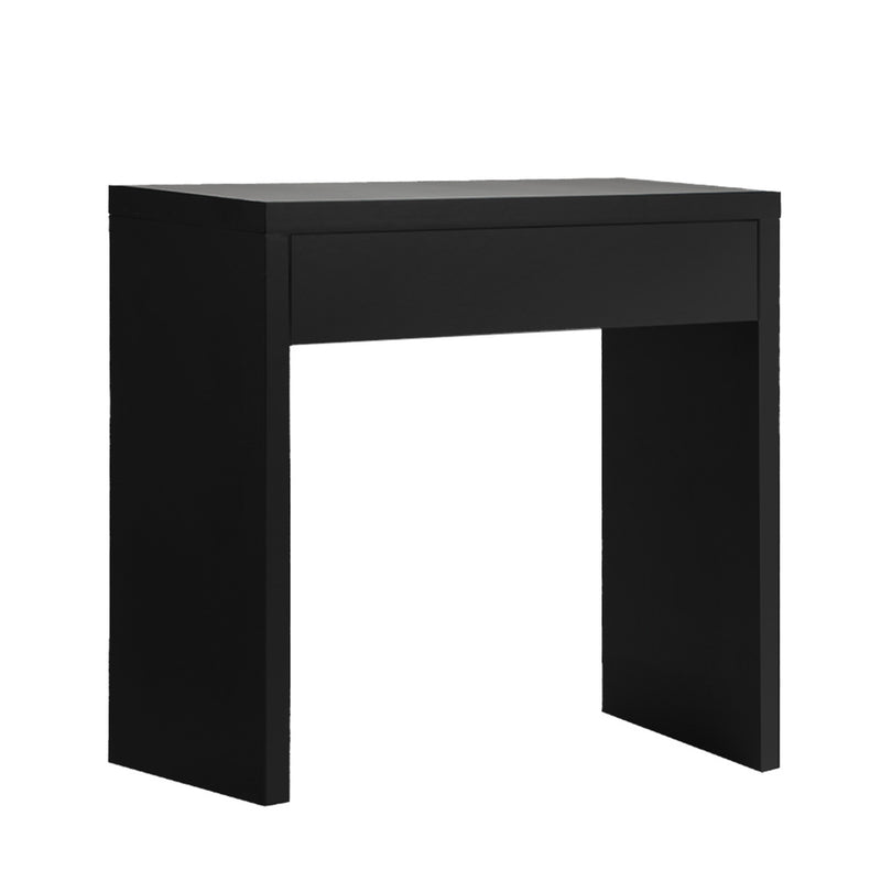 Oikiture Console Table with Drawer Black