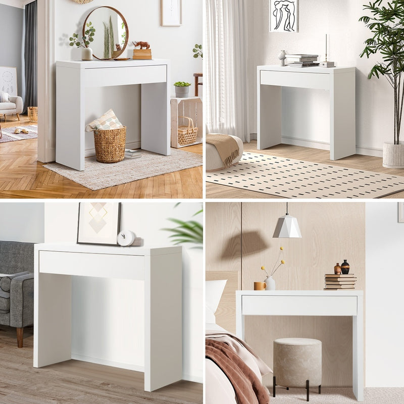 Oikiture Console Table with Drawer White