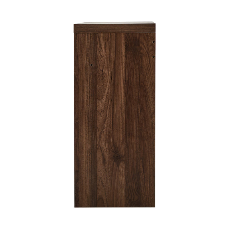 Oikiture Console Table Wood Sofa Table with Drawer Walnut