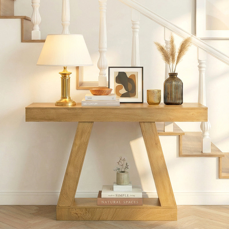 Oikiture Console Table Hallway Narrow Table Entryway Display Shelf
