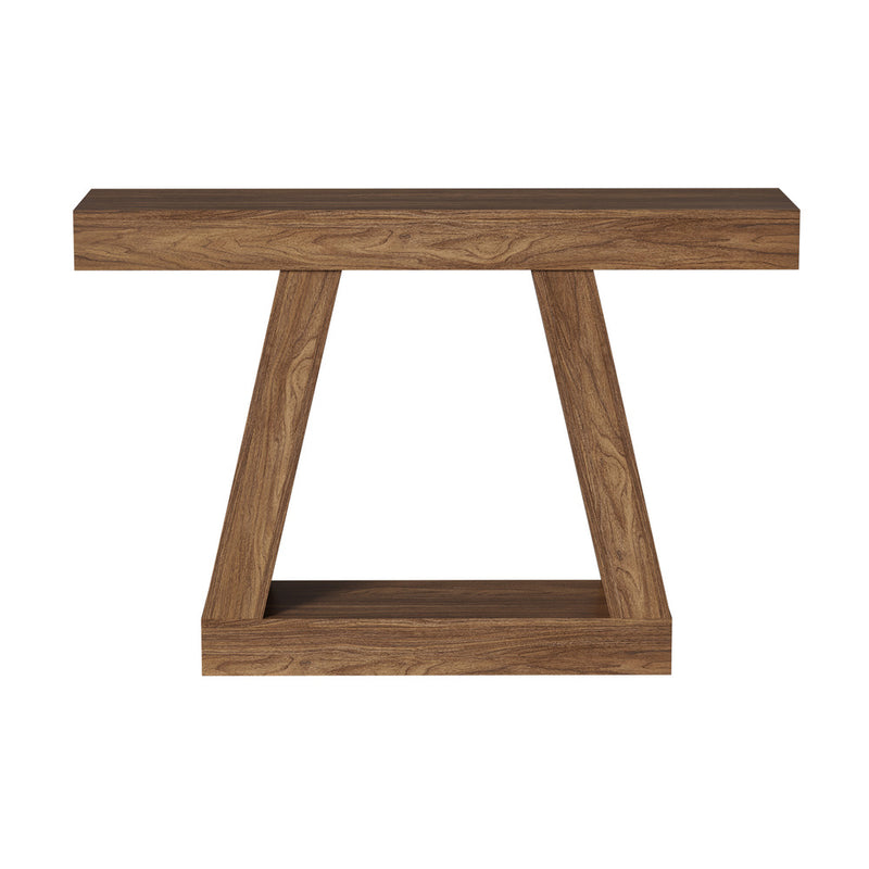 Oikiture Console Table Hallway Display Shelf Walnut