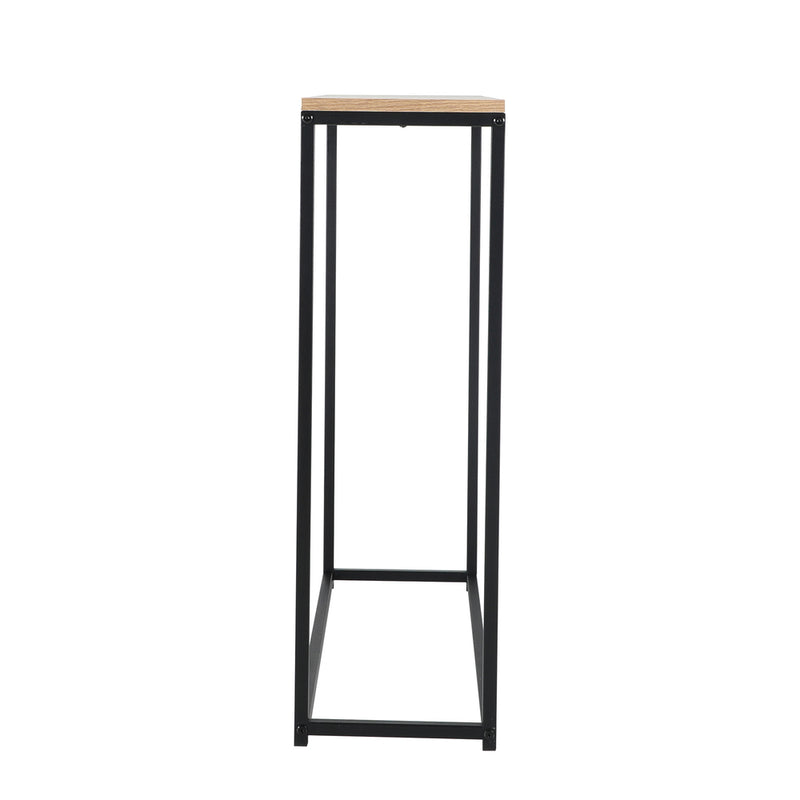 Oikiture Console Table Wooden Tabletop Black&Wood