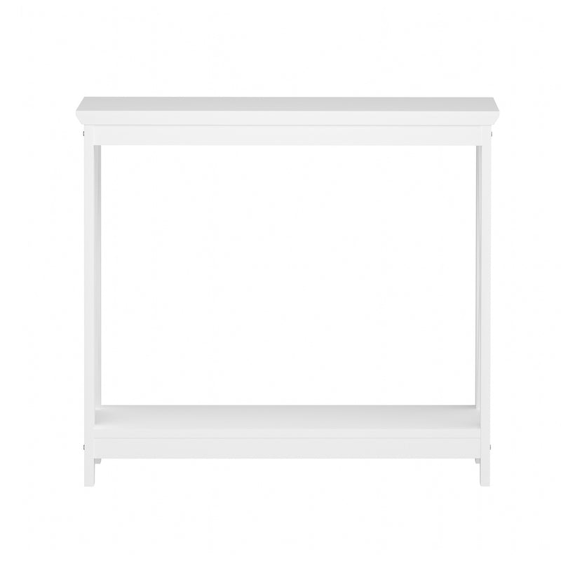 Oikiture 2-Tier Console Table X-Design Wooden White