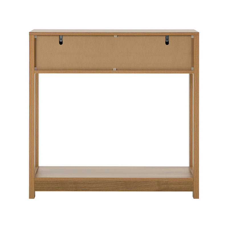 Oikiture Console Table 2 Drawer Hallway Display Shelf Oak