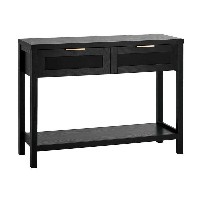 Oikiture Console Table 2 Drawers Entry Table Hallway Display Black