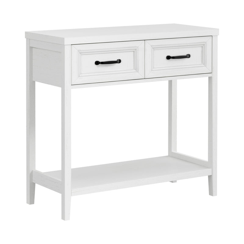 Oikiture Console Table 2 Drawers Hallway Entryway Furniture White