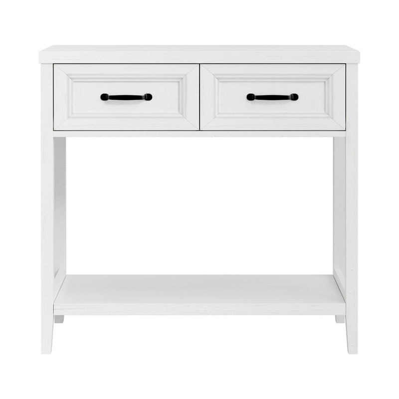 Oikiture Console Table 2 Drawers Hallway Entryway Furniture White