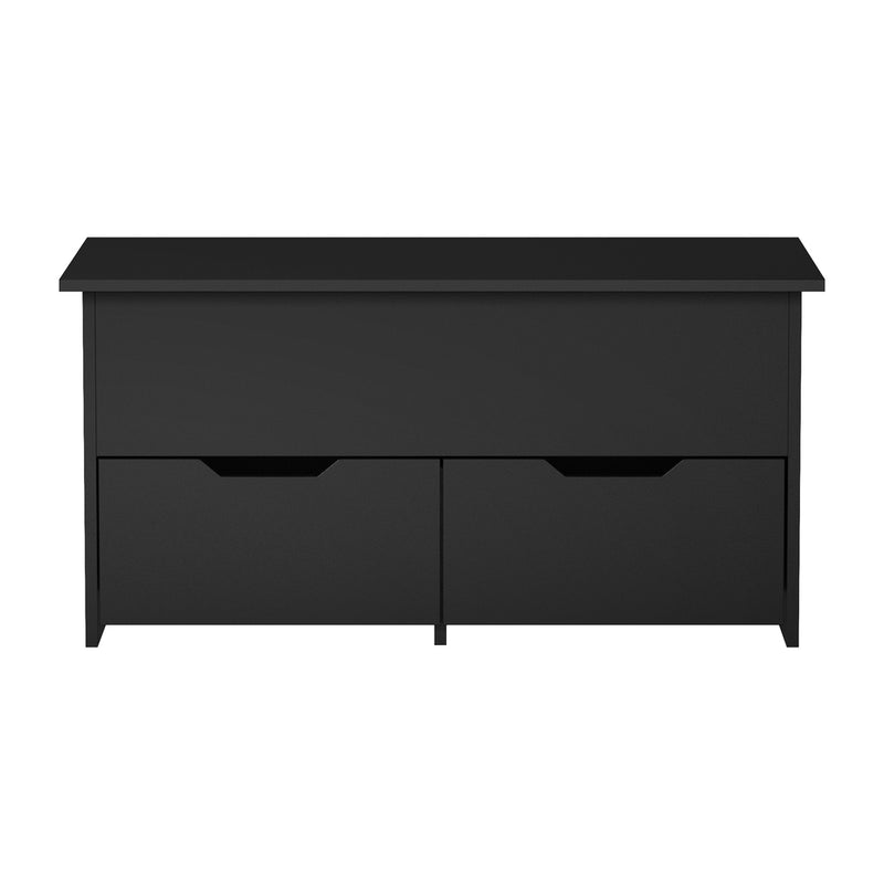 Oikiture Coffee Lift Up Top Hidden Storage Laptop Desk 2 Drawers Black