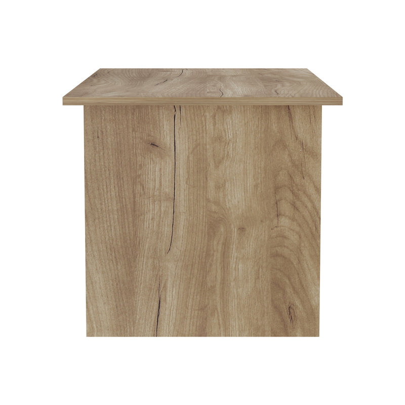 Oikiture Coffee Lift Up Hidden Storage Laptop Desk 2 Drawers Natural