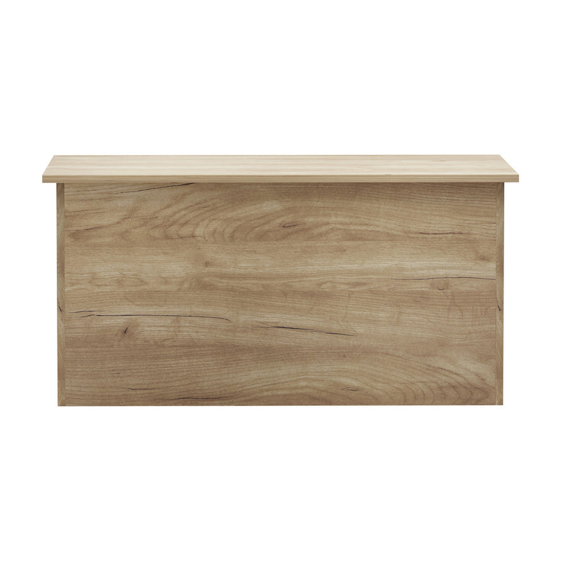 Oikiture Coffee Lift Up Hidden Storage Laptop Desk 2 Drawers Natural